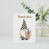 Schattigee koffiegnoom tekst toevoegen briefkaart (Staand voorkant)