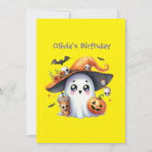 Schattigee Koffieliefhebber Ghost Nodig voor Kids  Kaart (Achterkant)