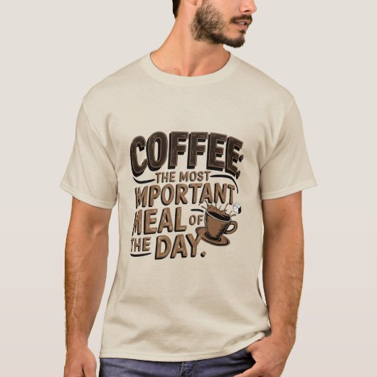 Schattigee koffiemaaltijd Word Art T-shirt (Voorkant)