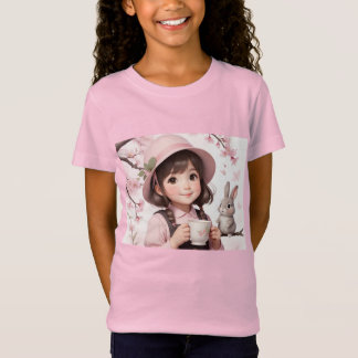 Schattigee koffiemomenten: Little Joy in Pink T-shirt