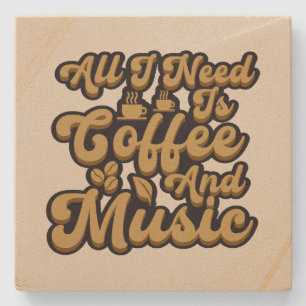 Schattigee koffiemuziek woordkunst stenen onderzetter