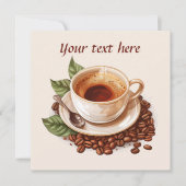 Schattigee koffiepartij voeg tekst toe kaart (Voorkant)