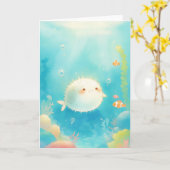 Schattigee kogelvis tussen het koraalrif kaart (Gele Bloem)