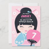 Schattigee Kokeshi Doll Verjaardag Kaart (Voorkant)