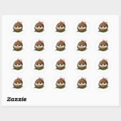 Schattigee Kokosnoot Stickers, Grappige Kokosnoot Ronde Sticker (Vel)