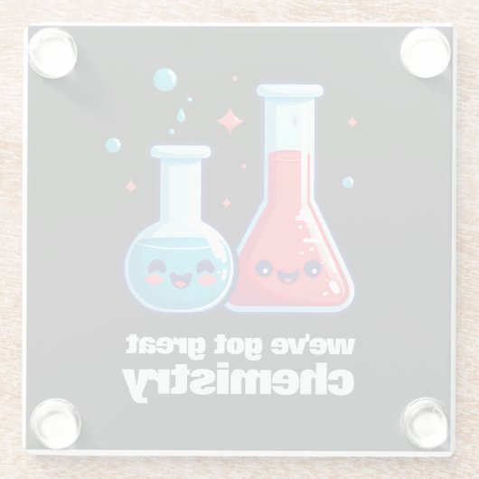 Schattigee kolf & tube We hebben geweldige chemie Glazen Onderzetter (Achterkant)