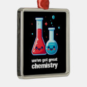 Schattigee kolf & tube We hebben geweldige chemie Metalen Ornament (Rechts)