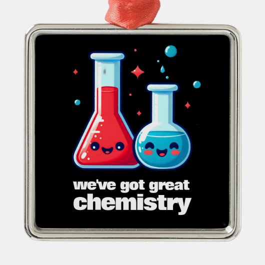 Schattigee kolf & tube We hebben geweldige chemie Metalen Ornament (Voorkant)