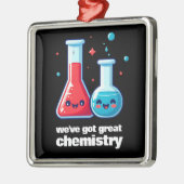 Schattigee kolf & tube We hebben geweldige chemie Metalen Ornament (Links)