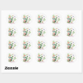 Schattigee kolibrie en vlinder meisje Baby shower Ronde Sticker (Vel)