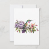 Schattigee kolibrie Flora Baby shower dank u kaart (Achterkant)