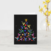 Schattigee kolibrie kerstboom kerstcadeaus kaart (Gele Bloem)