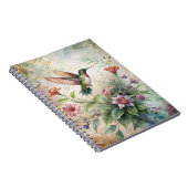 Schattigee kolibrie op bloemen notitieboek (Rechterzijde)
