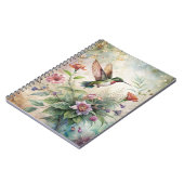 Schattigee kolibrie op bloemen notitieboek (Linkerzijde)