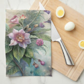 Schattigee kolibrie op bloemen theedoek (Quarter Fold)