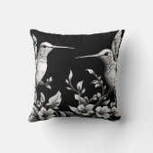 Schattigee kolibrie zwart & wit ontwerp kussen (Achterkant)