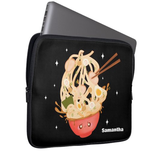 Schattigee kom van Ramen Electronics Bag Laptop Sleeve (Voorkant Rechts)
