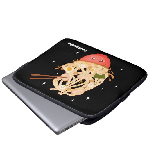Schattigee kom van Ramen Electronics Bag Laptop Sleeve (Voorkant onderkant)