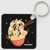 Schattigee kom van Ramen Electronics Bag Sleutelhanger (Achterkant)