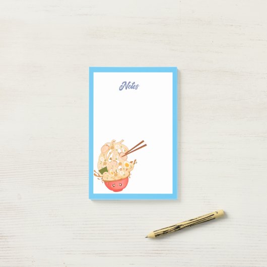 Schattigee kom van Ramen Post-it® Notes (Op bureau)