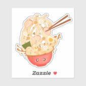 Schattigee kom van Ramen Sticker (Vel)