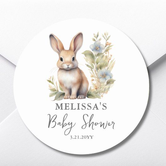 Schattigee konijn Baby shower gunst Sticker