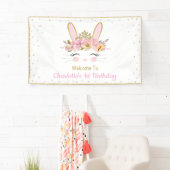 Schattigee konijn Baby shower verjaardag terug Dro Spandoek (Insitu)