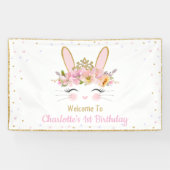 Schattigee konijn Baby shower verjaardag terug Dro Spandoek (Horizontaal)