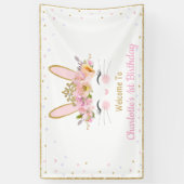 Schattigee konijn Baby shower verjaardag terug Dro Spandoek (Verticaal)