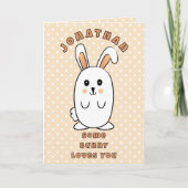 Schattigee konijn Cartoon Een konijn houdt van je  Kaart (Voorkant)