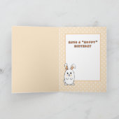 Schattigee konijn Cartoon Een konijn houdt van je  Kaart (Binnen)