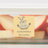 Schattigee konijn cartoon gepersonaliseerd labels (Aangebracht)