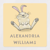 Schattigee konijn cartoon gepersonaliseerd labels (Design 2)