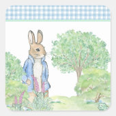 Schattigee konijn dierlijke thema Waterverf Vierkante Sticker (Voorkant)