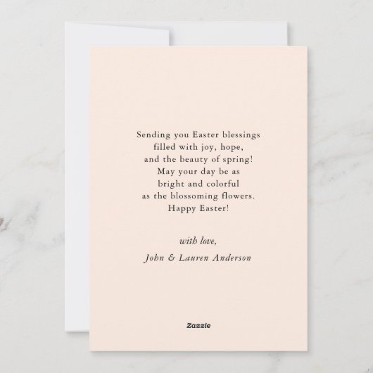 Schattigee konijn en eieren Happy Easter flat Groe Feestdagenkaart (Achterkant)