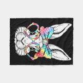 Schattigee konijn gezicht tie Dye Gles meisje Happ Fleece Deken (Voorkant (Horizontaal))