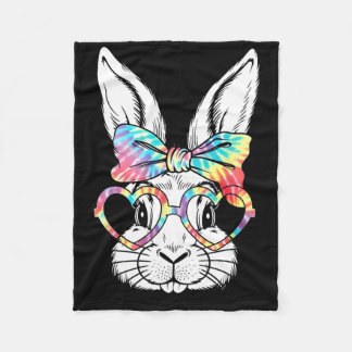Schattigee konijn gezicht tie Dye Gles meisje Happ Fleece Deken