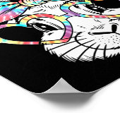 Schattigee konijn gezicht tie Dye Gles meisje Happ Poster (Hoek)