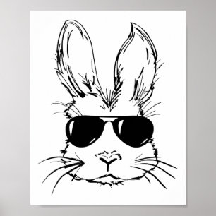 Schattigee konijn gezicht tie Dye Gles meisje Happ Poster