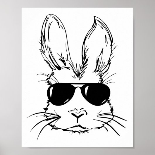 Schattigee konijn gezicht tie Dye Gles meisje Happ Poster (Voorkant)