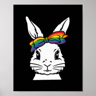 Schattigee konijn gezicht tie Dye Gles meisje Happ Poster