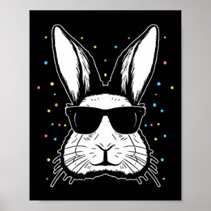 Schattigee konijn gezicht tie Dye Gles meisje Happ Poster