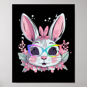 Schattigee konijn gezicht tie Dye Gles meisje Happ Poster