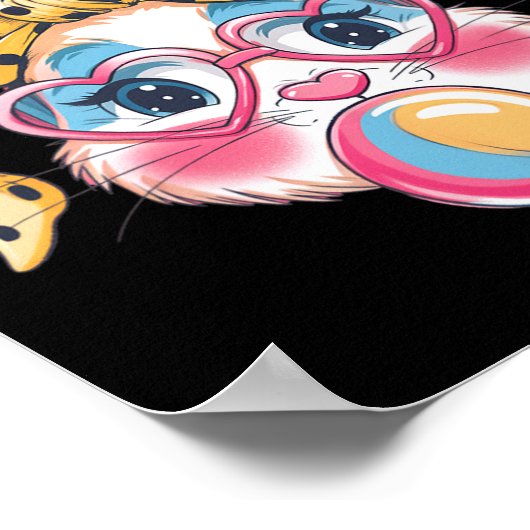 Schattigee konijn gezicht tie Dye Gles meisje Happ Poster (Hoek)