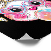 Schattigee konijn gezicht tie Dye Gles meisje Happ Poster (Hoek)