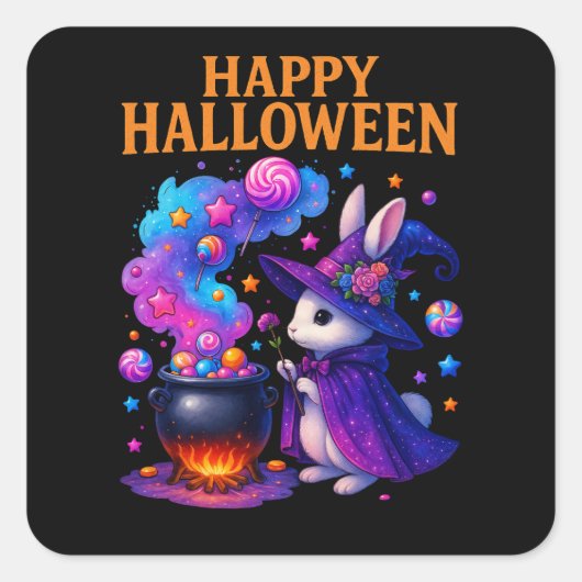 Schattigee konijn Halloween Stickers (Voorkant)