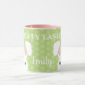 Schattigee konijn Happy Easter Funny Green Spring Mok (Midden)
