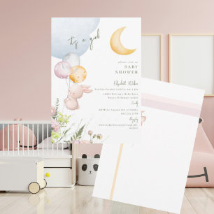 Schattigee konijn Het is een meisje Baby shower II Kaart