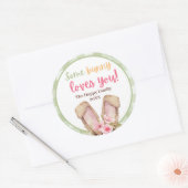 Schattigee konijn houdt van Pasen Ronde Sticker (Envelop)