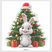 Schattigee konijn in kerstboom Pet door Decorated  Sticker (Vel)